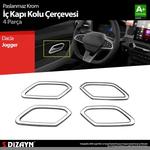 Dacia Jogger 2021-Günümüz uyumlu Krom İç Kapı Kolu Çerçevesi 4 Prç 2022 Üzeri A+ Kalite modelleri Oto Aksesuar Shop'de. Kaliteli malzeme, hızlı kargo ve
