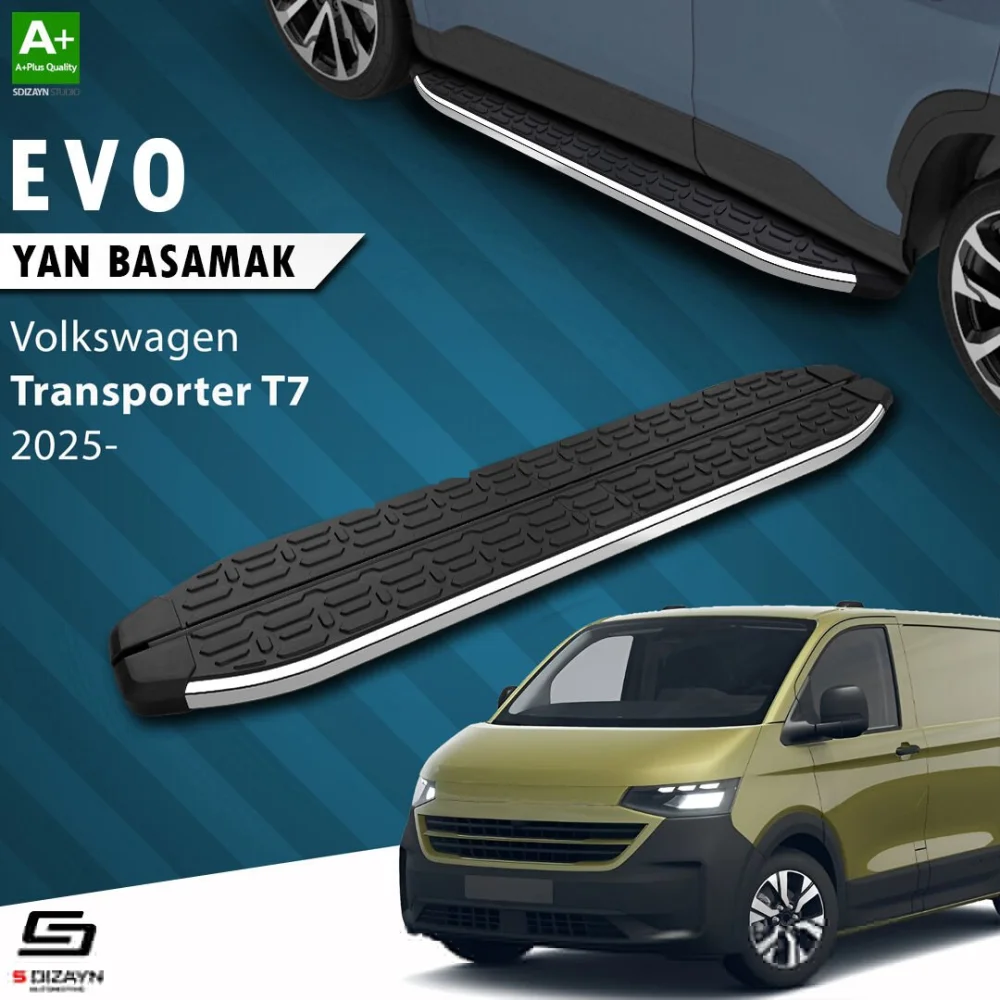 VW Transporter T7 Kısa Şase Evo Krom Yan Basamak 223 Cm 2024 Üzeri A+ Kalite