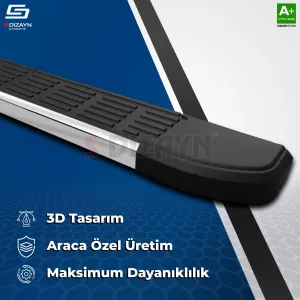 VW Transporter T7 Kısa Şase S-Line Krom Yan Basamak 223 Cm 2024 Üzeri A+ Kalite - Görsel 4