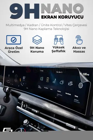 Volvo XC90 2015-Günümüz (B) uyumlu İnscription 9H Nano Multimedya Ekran Koruyucu 8.7 İnç Parlak 2019-2023 A+ Kalite modelleri Oto Aksesuar Shop'de. Kaliteli