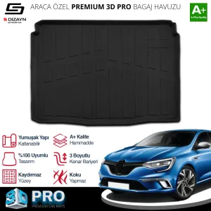 S-Dizayn Renault Megane 4 HB 3D Pro Bagaj Havuzu 2016 Üzeri A+ Kalite - Görsel 2