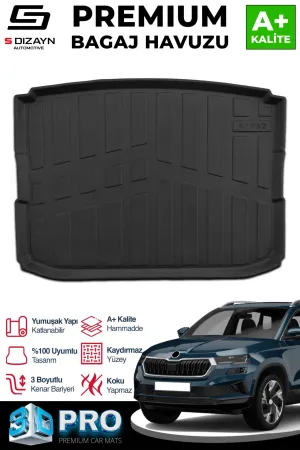 Skoda Karoq 2017-Günümüz (NU) uyumlu 3D Pro Bagaj Havuzu 2017 Üzeri A+ Kalite modelleri Oto Aksesuar Shop'de. Kaliteli malzeme, hızlı kargo ve güvenli