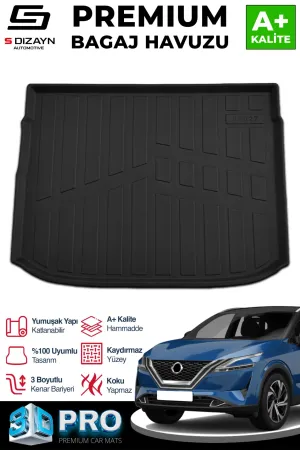 Nissan Qashqai 2021-Günümüz (J12) uyumlu 1.3 Benzinli 3D Pro Bagaj Havuzu Üst Bagaj 2021 Üzeri A+ Kalite modelleri Oto Aksesuar Shop'de. Kaliteli malzeme,