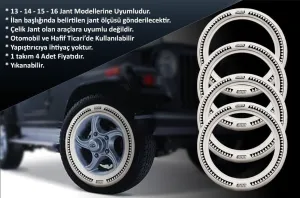 Volkswagen Uyumlu 14 Jant B-B-S Testere Lastik Yanağı Beyaz Renk 1 Takım 4 Adet thumb 2