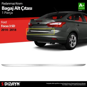 Ford Focus 2010-2018 (C346) uyumlu 3 SD Makyajlı Krom Bagaj Alt Çıtası 2014-2018 A+ Kalite modelleri Oto Aksesuar Shop'de. Kaliteli malzeme, hızlı kargo ve