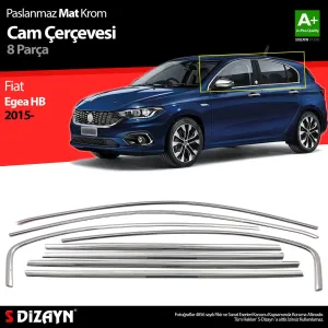 Fiat Egea Hatchback 2015-Günümüz (HB) uyumlu HB Krom Cam Çerçevesi 8 Prç. 2015 Üzeri (Mat Krom) A+ Kalite modelleri Oto Aksesuar Shop'de. Kaliteli malzeme,