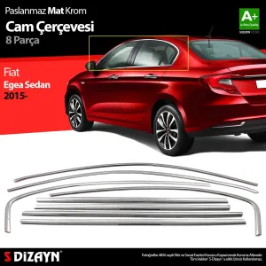 Fiat Egea Sedan 2015-Günümüz (Type 356) uyumlu SD Krom Cam Çerçevesi 8 Prç. 2015 Üzeri (Mat Krom) A+ Kalite modelleri Oto Aksesuar Shop'de. Kaliteli malzeme,