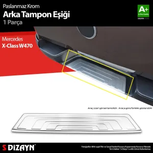 s-dizayn uyumlu Mercedes X-Class Krom Arka Tampon Eşiği 2017 Üzeri A+ Kalite modelleri Oto Aksesuar Shop'de. Kaliteli malzeme, hızlı kargo ve güvenli