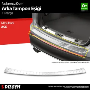 Mitsubishi ASX 2010-Günümüz (GA0) uyumlu Krom Arka Tampon Eşiği 2010-2017 A+ Kalite modelleri Oto Aksesuar Shop'de. Kaliteli malzeme, hızlı kargo ve güvenli
