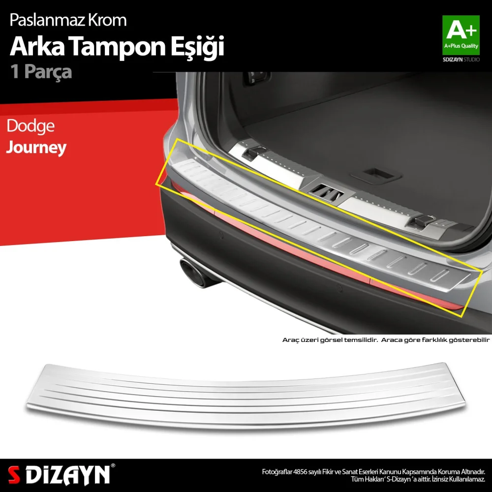 Drs Tuning Dodge Journey Krom Arka Tampon Eşiği 2011 Üzeri A+ Kalite