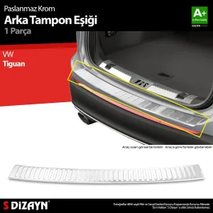 s-dizayn uyumlu VW Tiguan Krom Arka Tampon Eşiği 2024 Üzeri A+ Kalite modelleri Oto Aksesuar Shop'de. Kaliteli malzeme, hızlı kargo ve güvenli alışverişle