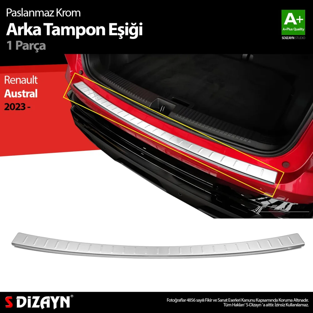 Drs Tuning Renault Austral Krom Arka Tampon Eşiği 2023 Üzeri A+ Kalite