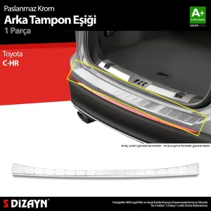 s-dizayn uyumlu Toyota C-HR Krom Arka Tampon Eşiği 2018 Üzeri A+ Kalite modelleri Oto Aksesuar Shop'de. Kaliteli malzeme, hızlı kargo ve güvenli alışverişle