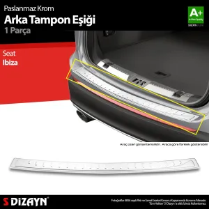 Seat Ibiza 2017-Günümüz (KJ) uyumlu Krom Arka Tampon Eşiği 2017 Üzeri A+ Kalite modelleri Oto Aksesuar Shop'de. Kaliteli malzeme, hızlı kargo ve güvenli