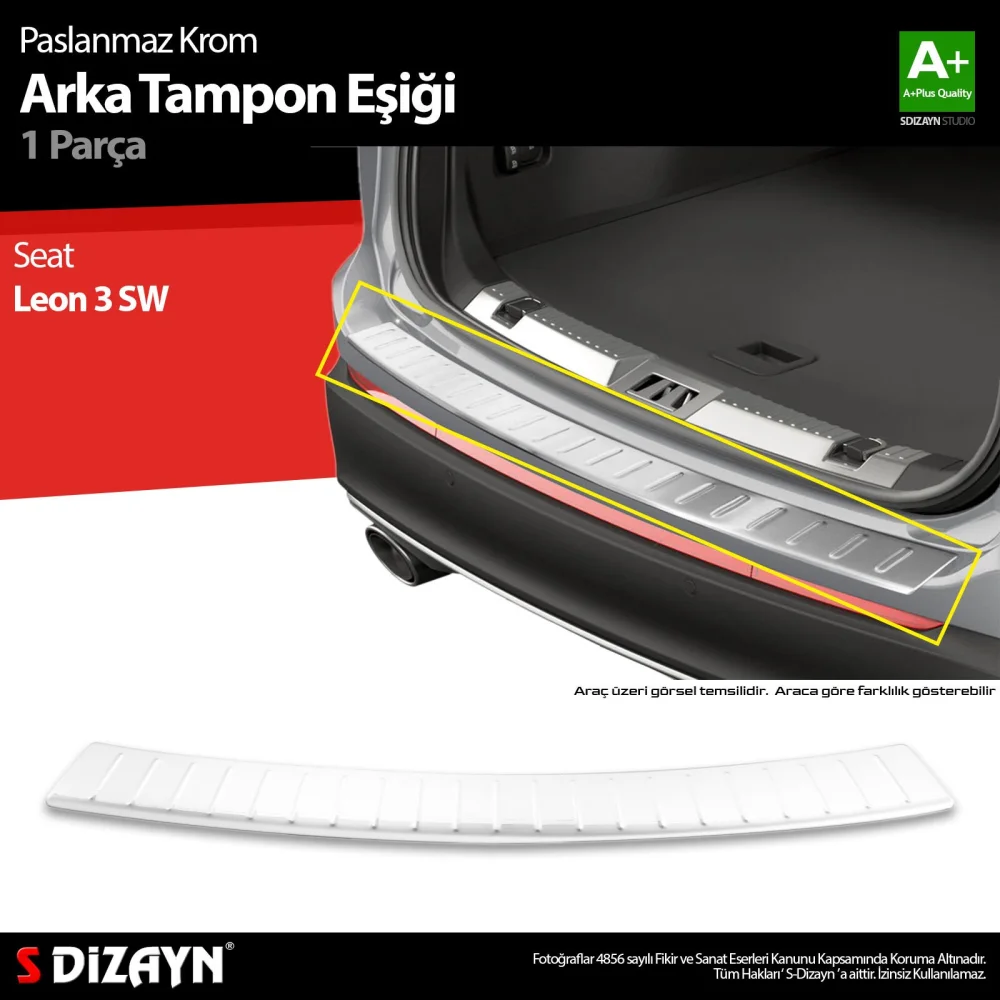 Drs Tuning Seat Leon SW Krom Arka Tampon Eşiği 2013-2019 A+ Kalite