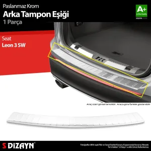 Seat Leon 2012-2020 (5F) uyumlu SW Krom Arka Tampon Eşiği 2013-2019 A+ Kalite modelleri Oto Aksesuar Shop'de. Kaliteli malzeme, hızlı kargo ve güvenli