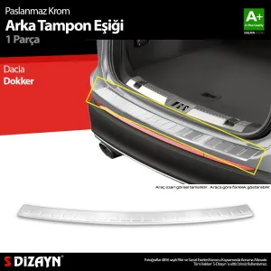 Dacia Dokker 2012-2024 (K67) uyumlu Krom Arka Tampon Eşiği 2012 Üzeri A+ Kalite modelleri Oto Aksesuar Shop'de. Kaliteli malzeme, hızlı kargo ve güvenli