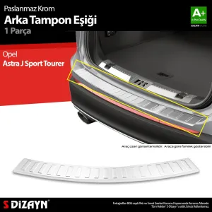 Opel Astra 2009-2015 (J) uyumlu J Sport Tourer Krom Arka Tampon Eşiği 2010-2014 A+ Kalite modelleri Oto Aksesuar Shop'de. Kaliteli malzeme, hızlı kargo ve