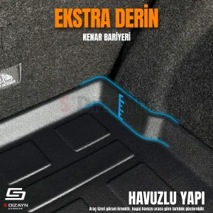 Drs Tuning Mercedes A Serisi W176 HB 3D Pro Bagaj Havuzu 2013-2018 A+ Kalite - Görsel 4