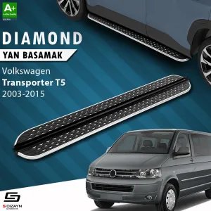 Volkswagen Transporter T5 Uzun Şase Diamond Krom Yan Basamak 253 Cm 2003-2015 A+ Kalite