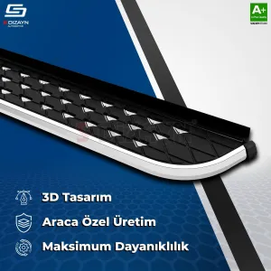 Drs Tuning VW Caddy 3 Uzun Şase Diamond Krom Yan Basamak 223 Cm 2004-2020 A+ Kalite - Görsel 4
