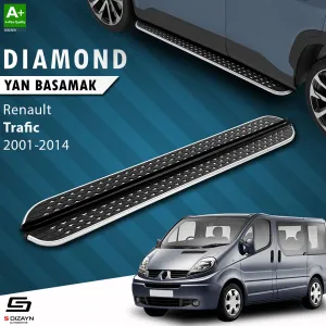 Renault Trafic 2 Kısa Şase Diamond Krom Yan Basamak 223 Cm 2001-2014 (X83) A+ Kalite