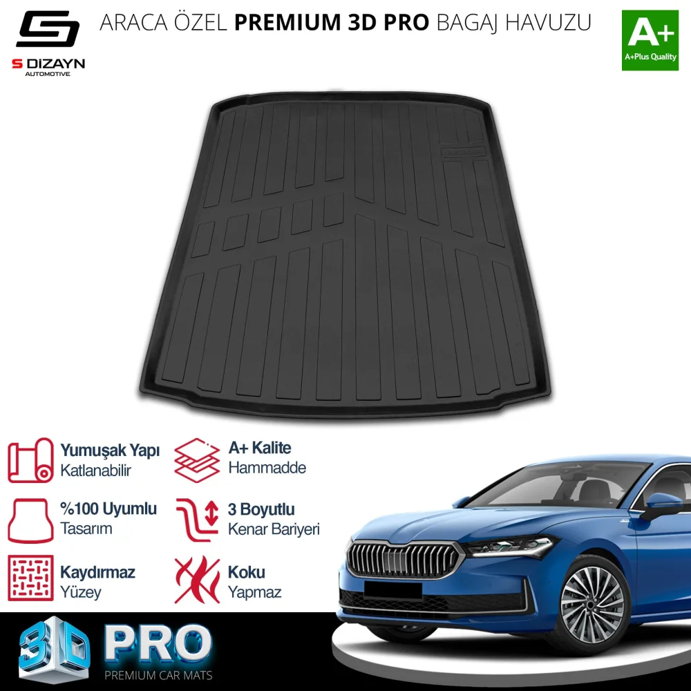 Drs Tuning Skoda SuperB 3D Pro Bagaj Havuzu 2024 Üzeri A+ Kalite