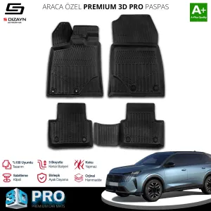 s-dizayn uyumlu Peugeot 5008 Hybrid 3D Pro Havuzlu Paspas 2024 Üzeri A+ Kalite modelleri Oto Aksesuar Shop'de. Kaliteli malzeme, hızlı kargo ve güvenli