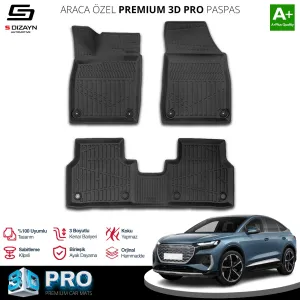 s-dizayn uyumlu Audi Q4 E-Tron 3D Pro Havuzlu Paspas 2021 Üzeri A+ Kalite modelleri Oto Aksesuar Shop'de. Kaliteli malzeme, hızlı kargo ve güvenli alışverişle