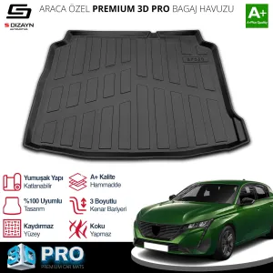 Peugeot 308 2013-2021 (T9) uyumlu 3D Pro Bagaj Havuzu 2013-2021 A+ Kalite modelleri Oto Aksesuar Shop'de. Kaliteli malzeme, hızlı kargo ve güvenli alışverişle