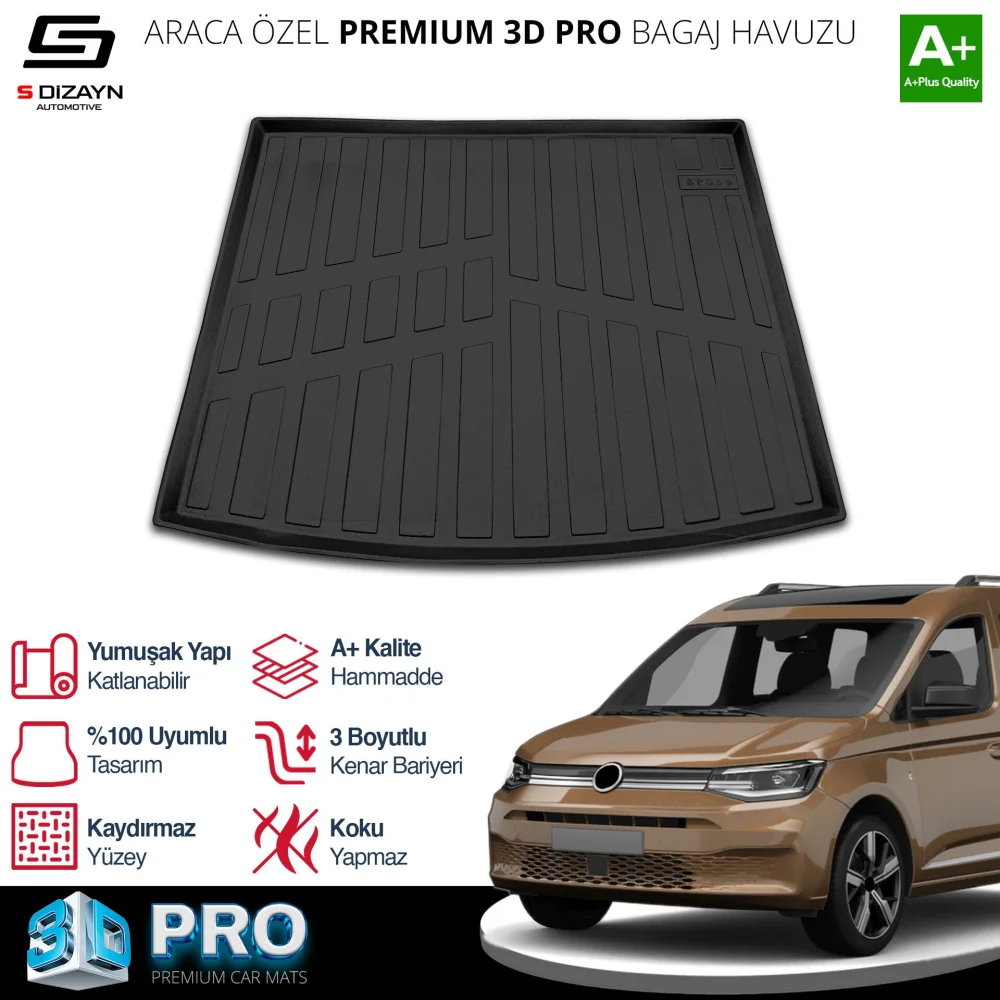 Drs Tuning VW Caddy 3D Pro Bagaj Havuzu 2020 Üzeri A+ Kalite