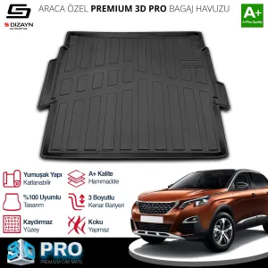 Peugeot 3008 2016-Günümüz (P84) uyumlu 3D Pro Bagaj Havuzu Üst Bagaj 2016-2023 A+ Kalite modelleri Oto Aksesuar Shop'de. Kaliteli malzeme, hızlı kargo ve