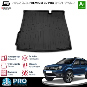 Dacia Duster 2017-2024 (HM) uyumlu 4X2 3D Pro Bagaj Havuzu 2018-2022 A+ Kalite modelleri Oto Aksesuar Shop'de. Kaliteli malzeme, hızlı kargo ve güvenli