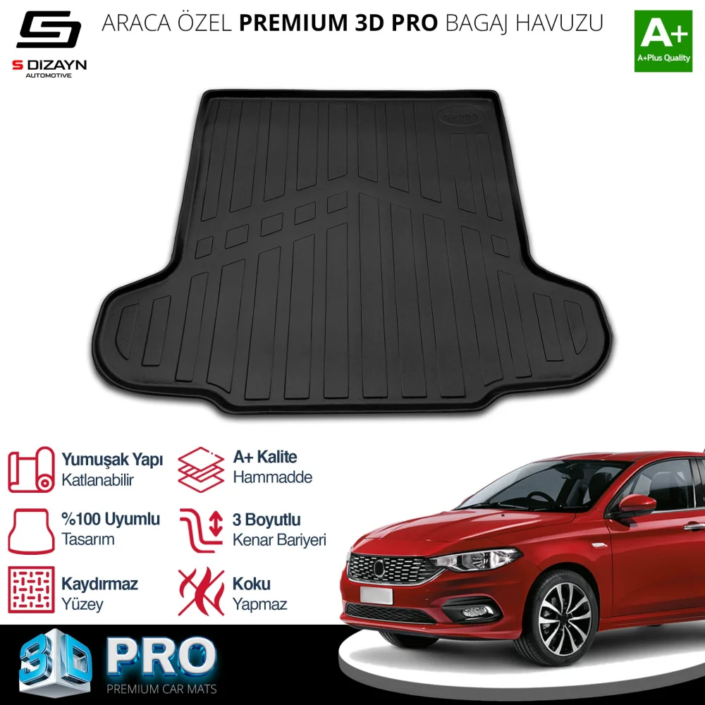 Drs Tuning Fiat Egea Sedan 3D Pro Bagaj Havuzu 2015 Üzeri A+ Kalite