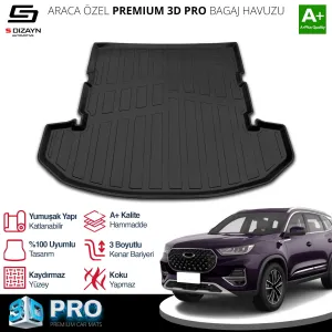 s-dizayn uyumlu Chery Tiggo 8 Pro 3D Pro Bagaj Havuzu 2022 Üzeri A+ Kalite modelleri Oto Aksesuar Shop'de. Kaliteli malzeme, hızlı kargo ve güvenli alışverişle