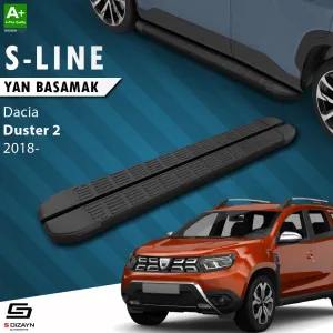 Dacia Duster 2017-2024 (HM) uyumlu 2 S-Line Siyah Yan Basamak 183 Cm 2018-2023 A+ Kalite modelleri Oto Aksesuar Shop'de. Kaliteli malzeme, hızlı kargo ve