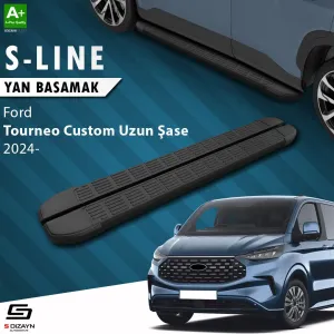 Ford Custom 2 Uzun Şase S-Line Siyah Yan Basamak 263 Cm 2023 Üzeri A+ Kalite thumb 1