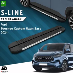 S-Dizayn Ford Tourneo Custom 2 Uzun Şase S-Line Krom Yan Basamak 263 Cm 2023 Üzeri A+ Kalite thumb 1