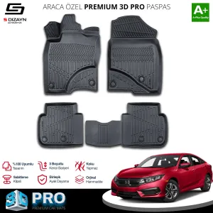 Honda Civic 2015-2021 (FC5) uyumlu 3D Pro Havuzlu Paspas 2016-2021 A+ Kalite modelleri Oto Aksesuar Shop'de. Kaliteli malzeme, hızlı kargo ve güvenli
