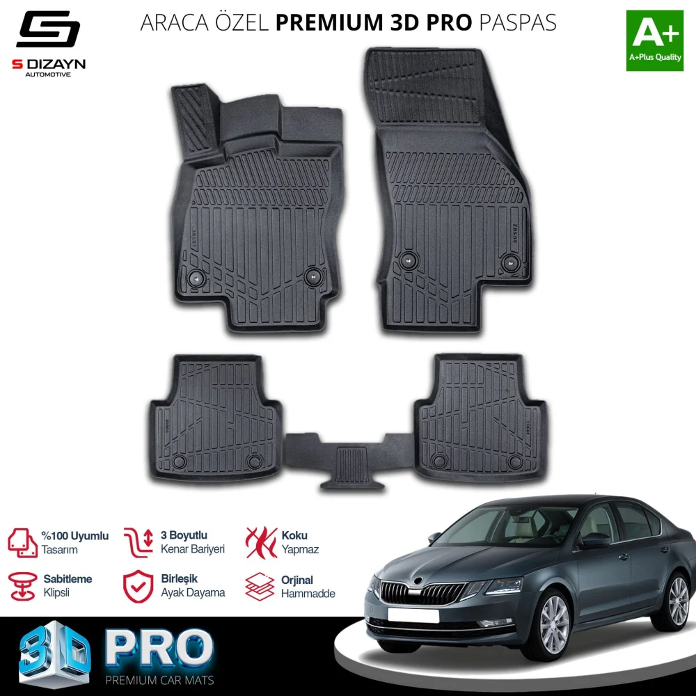 Drs Tuning Skoda Octavia 3D Pro Havuzlu Paspas 2017-2020 A+ Kalite