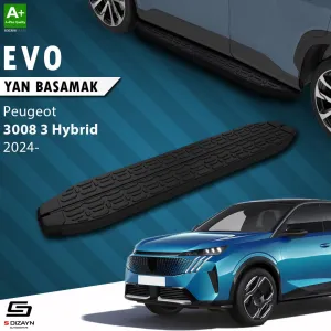 S-Dizayn Peugeot 3008 3 Hybrid Evo Siyah Yan Basamak 183 Cm 2024 Üzeri A+ Kalite thumb 1