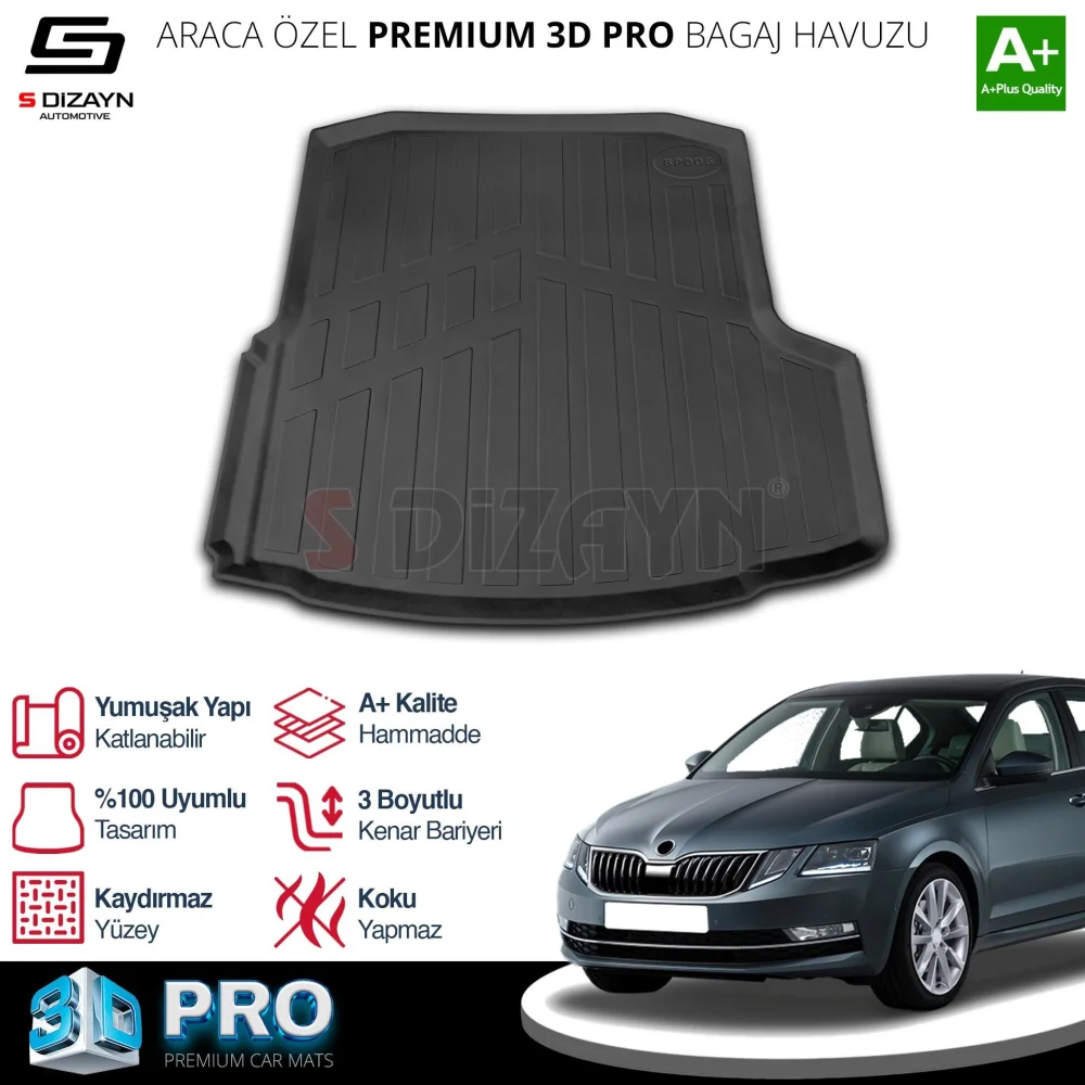 Drs Tuning Skoda Octavia 3D Pro Bagaj Havuzu 2013-2020 A+ Kalite