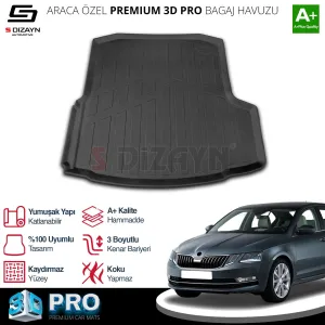 Skoda Octavia 2012-2020 (5E) uyumlu 3D Pro Bagaj Havuzu 2013-2017 A+ Kalite modelleri Oto Aksesuar Shop'de. Kaliteli malzeme, hızlı kargo ve güvenli
