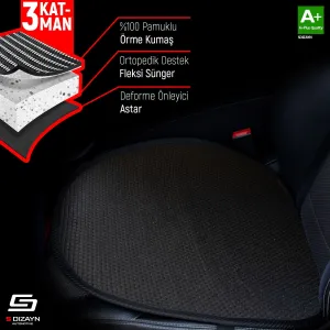 S-Dizayn Oto Koltuk Koruyucu Alt Minder Siyah Universal 2+1 Parça Ön Arka A+ Kalite - Görsel 3