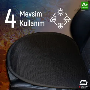 S-Dizayn Oto Koltuk Koruyucu Alt Minder Siyah Universal 2+1 Parça Ön Arka A+ Kalite - Görsel 4
