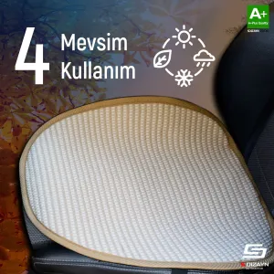S-Dizayn Oto Koltuk Koruyucu Alt Minder Krem Universal 2+1 Parça Ön Arka A+ Kalite - Görsel 4