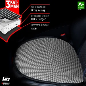 S-Dizayn Oto Koltuk Koruyucu Alt Minder Füme Universal 2+1 Parça Ön Arka A+ Kalite thumb 3