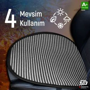 S-Dizayn Oto Koltuk Koruyucu Alt Minder Çizgili Füme Beyaz Universal 2+1 Parça Ön Arka A+ Kalite thumb 4