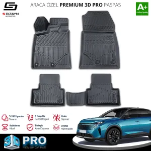 S-Dizayn Peugeot 3008 Hybrid 3D Pro Havuzlu Paspas 2024 Üzeri A+ Kalite thumb 1
