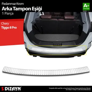 S-Dizayn Chery Tiggo 8 Pro Krom Arka Tampon Eşiği 2022 Üzeri A+ Kalite thumb 1